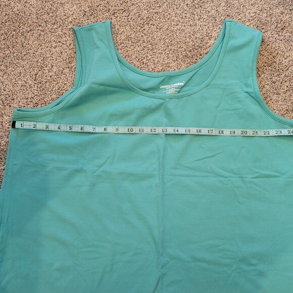 ***Jessica London Women's Green Shirt Tank Top Plus Size 2X Sleeveless *** - Picture 4 of 8